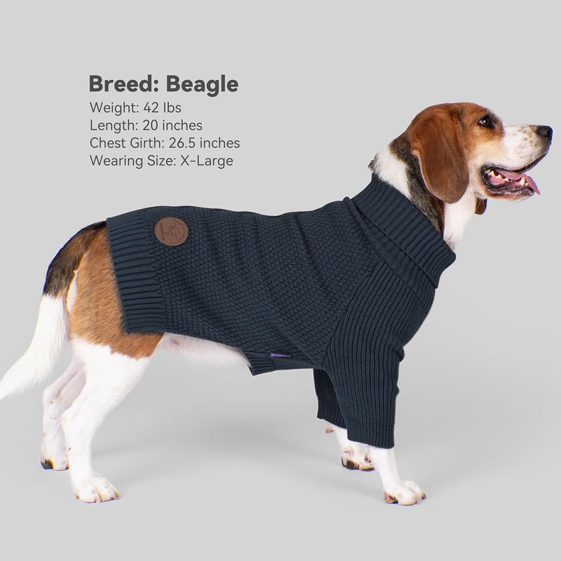 cyeollo Store 3XL Dog Sweaters for Large Dogs Boy, Stretchable & Cozy Warm Knit Doggy Sweater with Sleeves Turtleneck Fall Winter Cold Weather Big Dog Clothes Like Doberman Labrador, Navy XXXL - Image 2